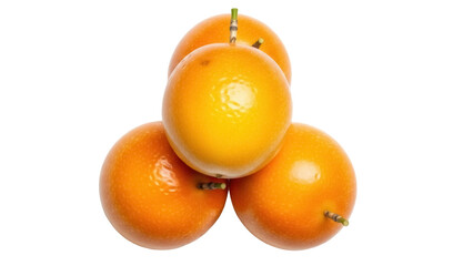 Isolated Group of Fresh Yellow Passion Fruits for Healthy Eating and Tropical Themes