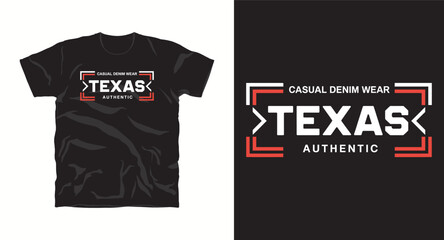 Fototapeta premium Texas casual denim wear authentic t-shirt design with modern typography for apparel