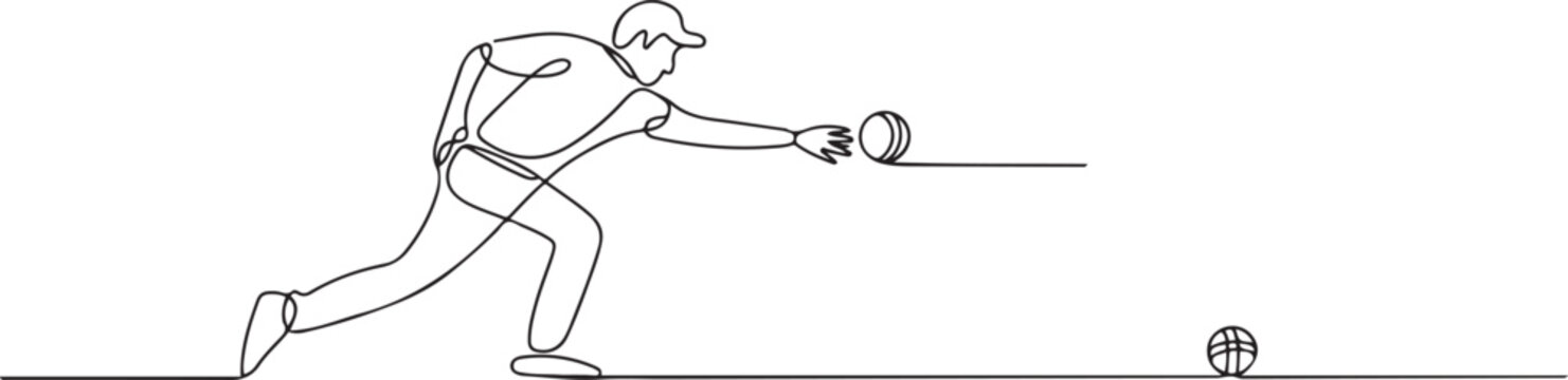 One continuous line drawing of Petanque sports vector illustration. one line Art icon drawing