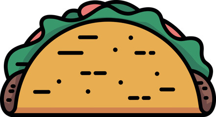 Taco Vector Illustration Isolated on White Background