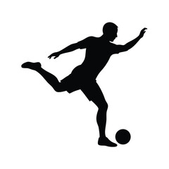 Football Player Kicking Ball Representing Energy Motion And Competitive Sports Spirit Line Art Vector illustration
