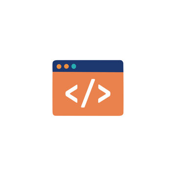 Coding icon logo flat vector design