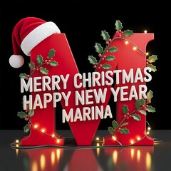 christmas greeting card with santa claus