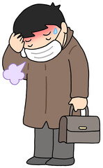 疾患・疾病のイラスト - 風邪・インフルエンザ・発熱・高熱