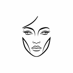 Minimalist Line Art Drawing of a Womans Face.