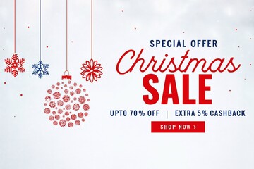 Christmas sale upto 70 percent off and extra 5 percent cashback offer