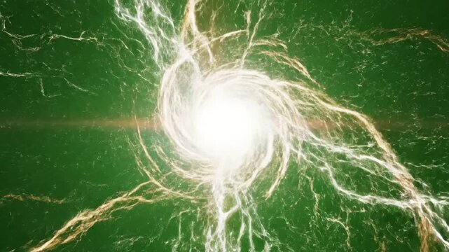 Electromagnetic field ripple effect with pulsating orb of light emitting effect ad_ready green screen abstract energy flow style