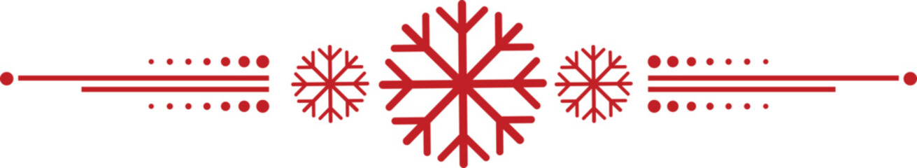 Horizontal Christmas Divider with Snowflakes and Festive Elements