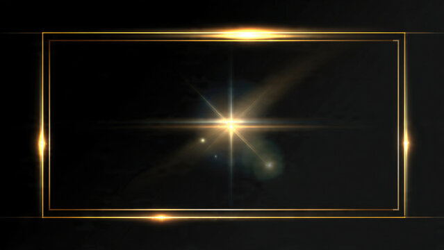 Golden Frame with Light Effects