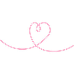 Heart Line Doodle Neon