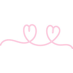 Heart Line Doodle Neon