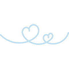 Heart Line Doodle Neon