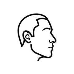 Minimalist Line Art Profile of a Mans Head.
