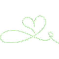 Heart Line Doodle Neon