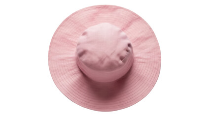 Elegant pink sun hat isolated PNG on transparent background, stylish summer headwear for sun protection and fashion accessory