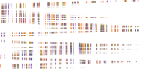 Abstract digital glitch art background with colorful pixel blocks of noise and distortion on transparent background texture representing signal error