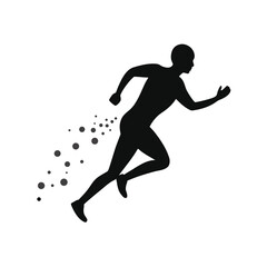 Dynamic Running Motion With Dust Effect Showing Strength Focus And Endurance Line Art Vector illustration