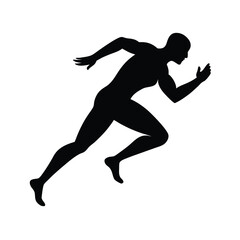 Runner Sprinting At Full Speed Representing Determination Endurance And Focus Line Art Vector illustration