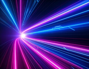 Obraz premium Abstrakte Neon-Lichtspuren mit futuristischer Energie