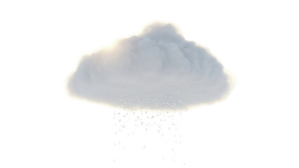 Gray cloud with rain drops isolated PNG on transparent background, weather element for graphic design and creative projects