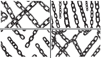 Chain Vector Illustration, Decorative Chain Border, Metal Link Design, Seamless Chain Pattern, Industrial Ornament Art, Hand Drawn Chain Icons, Frame Border Vector, Chain Surface Design, Decorative Bo