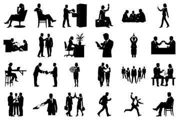 Business People Silhouettes Collection Keywords: business, people, silhouette, office, work