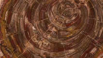 Petrified Wood Texture with Rich Earth Tones. Ai generation
