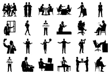 Business Silhouettes Collection Motivational and Achievement Scenes Keywords: business