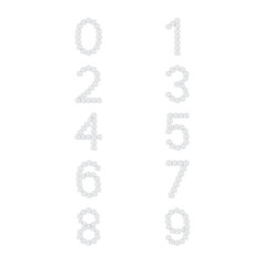 Luxury Crystal Diamond Numbers Set, vector Illustration isolated on white background