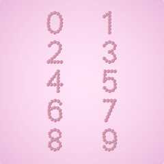 Luxury Crystal Diamond Numbers Set, vector Illustration isolated on light background