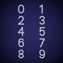 Luxury Crystal Diamond Numbers Set, vector Illustration isolated on gloomy background