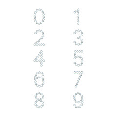 Luxury Crystal Diamond Numbers Set, vector Illustration isolated on white background