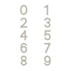 Luxury Crystal Diamond Numbers Set, vector Illustration isolated on white background