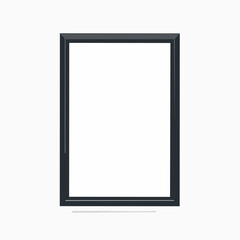 Cadre noir rectangulaire, vertical, isol&eacute; sur fond blanc 