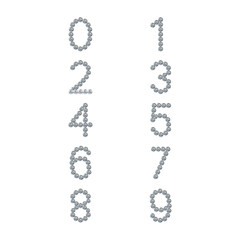 Luxury Crystal Diamond Numbers Set, vector Illustration isolated on white background