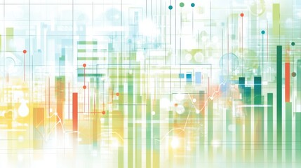 Abstract Digital Background with Colorful Data Visualization and Geometric Shapes for Business and Technology Concepts