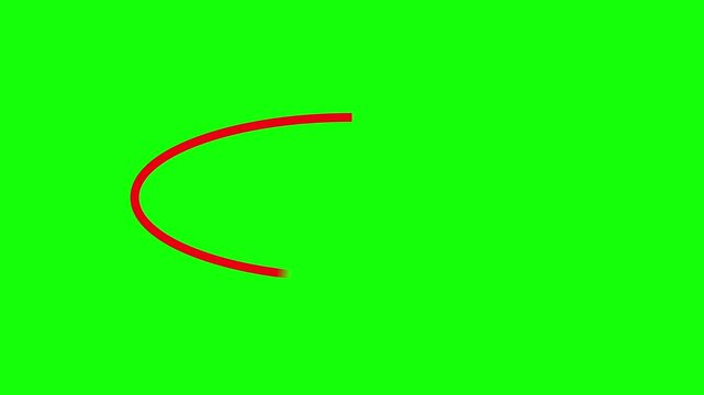 red doodle circle round loop animated highlighter elements. Hand-drawn ovals animation on a green background