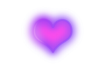 Vibrant Glowing Purple Neon Heart with Soft Gradient Fill