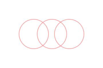 Minimalist Overlapping Red Triple Circle Design