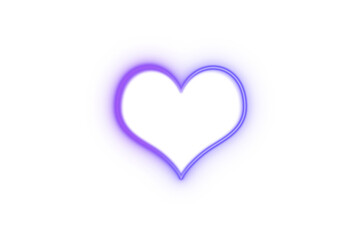 Elegant Thin Purple Neon Heart Icon