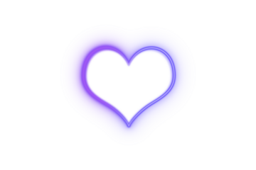 Elegant Thin Purple Neon Heart Icon