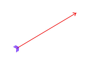 Minimalist Red Cupid's Arrow with Purple Fletching