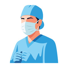 Fototapeta premium Medical Professional Preparing for Surgery in a Sterile Environment