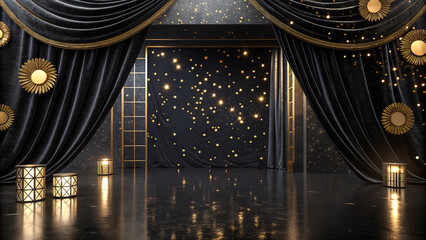 Premium New Year Background with Black Velvet Texture 