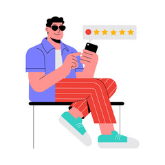 Star Rating PNG image on Transparent Background.