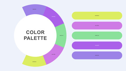 Obraz premium Pastel Color Palette Infographic – Modern Circular Chart with Hex Codes Vector
