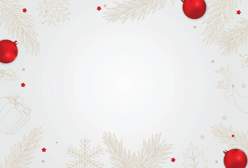Soft White Christmas Background with Subtle Snow and Red Accents