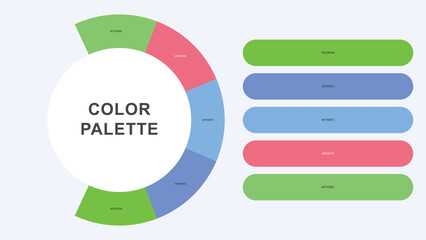 Obraz premium Pastel Color Palette Infographic – Modern Circular Chart with Hex Codes Vector