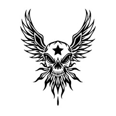 skull with wings
