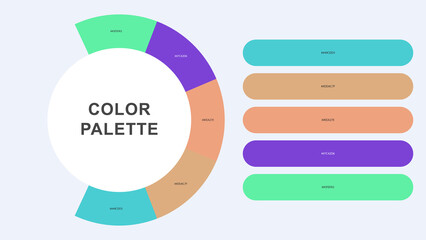 Pastel Color Palette Infographic – Modern Circular Chart with Hex Codes Vector